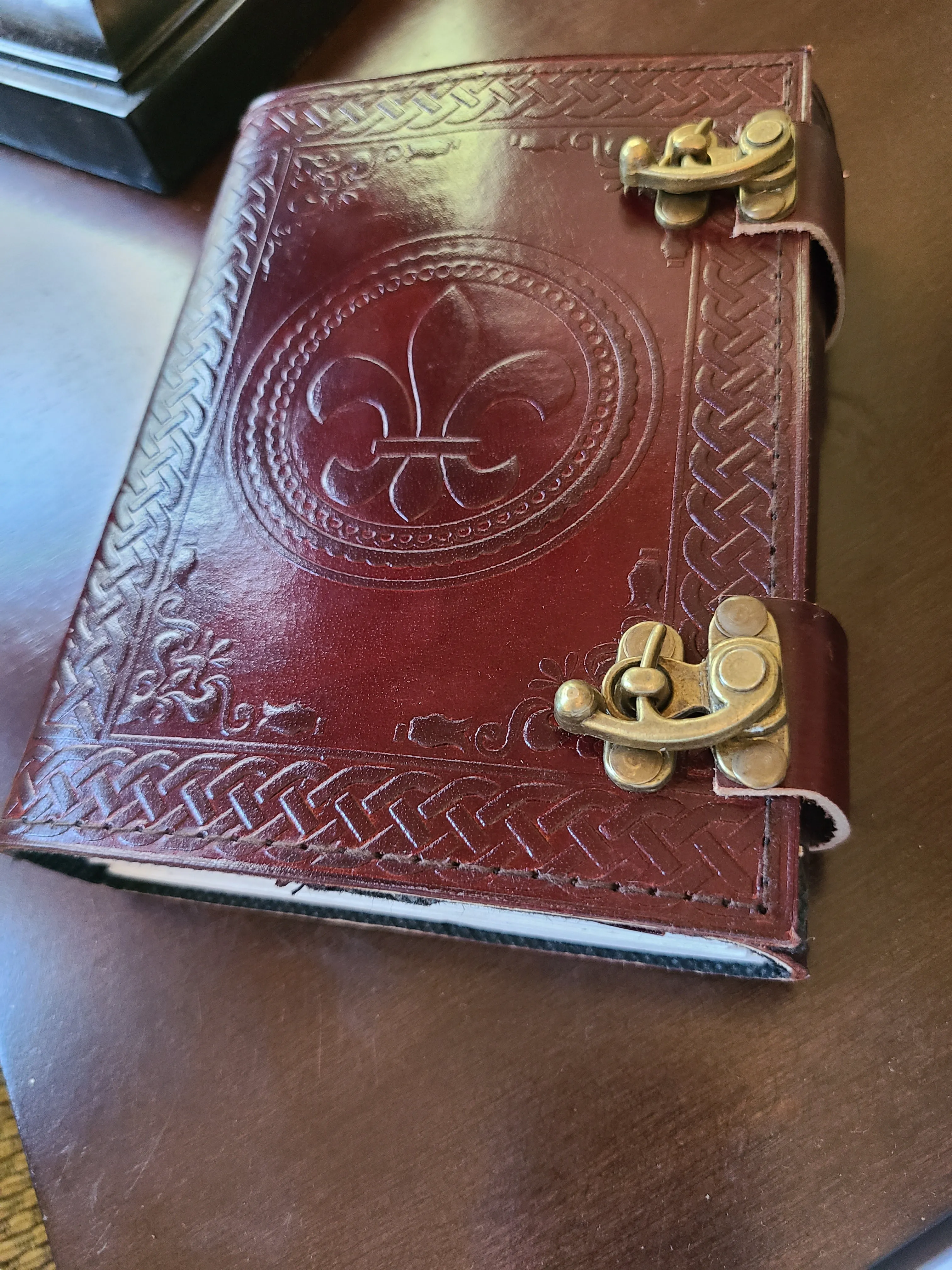 Fleur De Lis Leather Journal