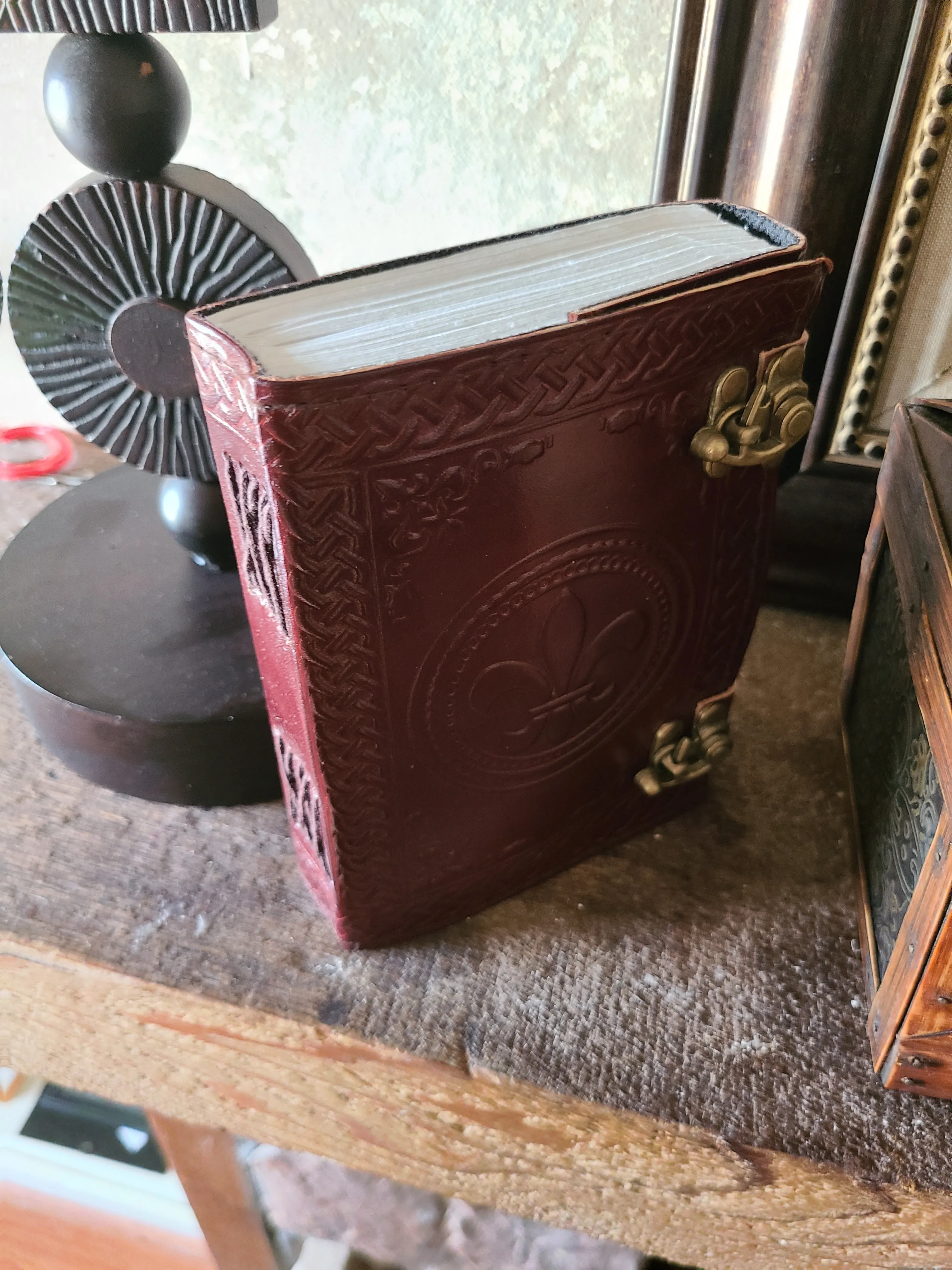 Fleur De Lis Leather Journal