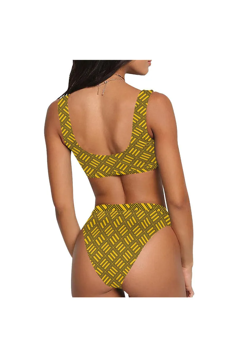 Golden Matrix Sport Top & High-Waist Bikini Swimsuit