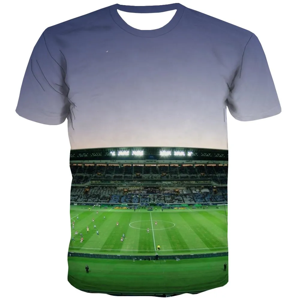 Lawn T-shirt Men Football Tshirts Novelty Athletics T-shirts 3d Stadium Tshirts Cool
