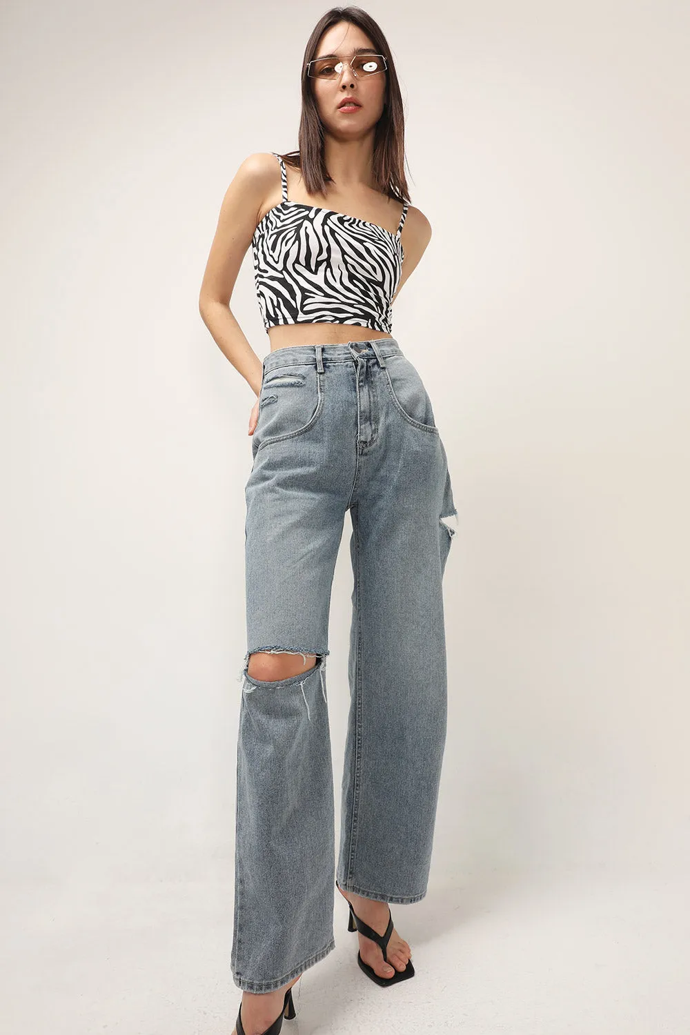 Mallory Slash Cut Jeans