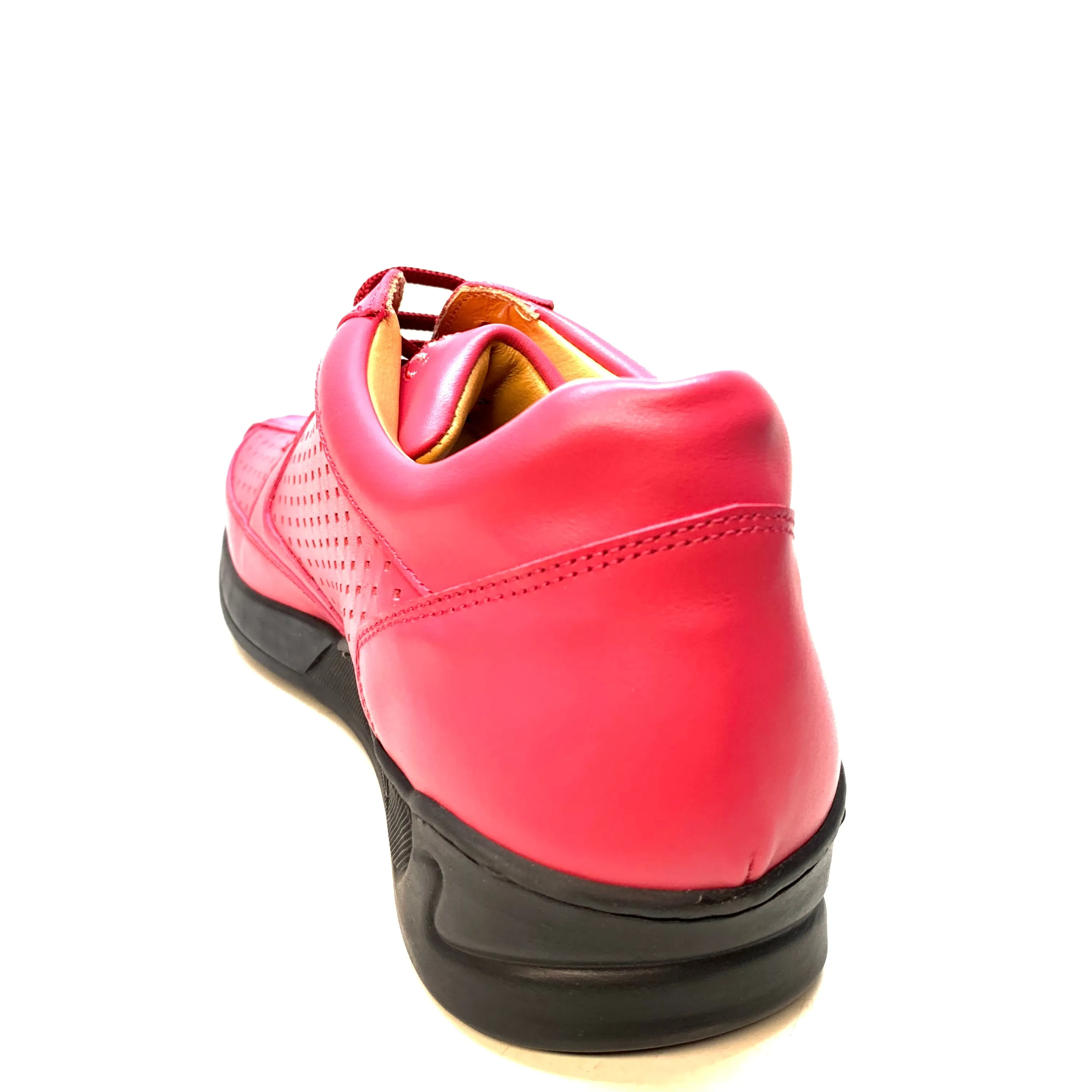 Mauri M770 Fuchsia Crocodile Perforated Nappa Leather Sneaker