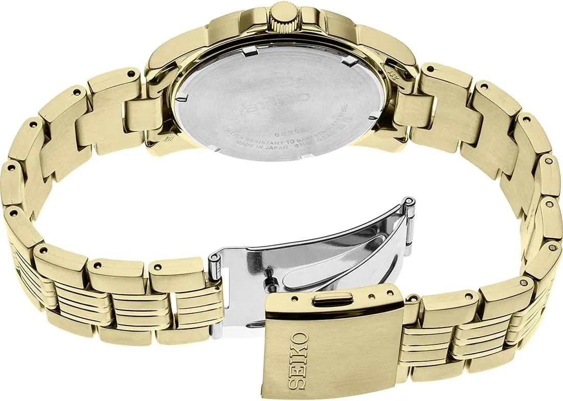 Men's Gold Tone Seiko Watch SUR358