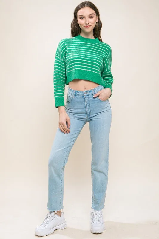 Midnight Striped Oversize Sweater